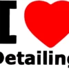 I Love Detailing Sticker Zwart